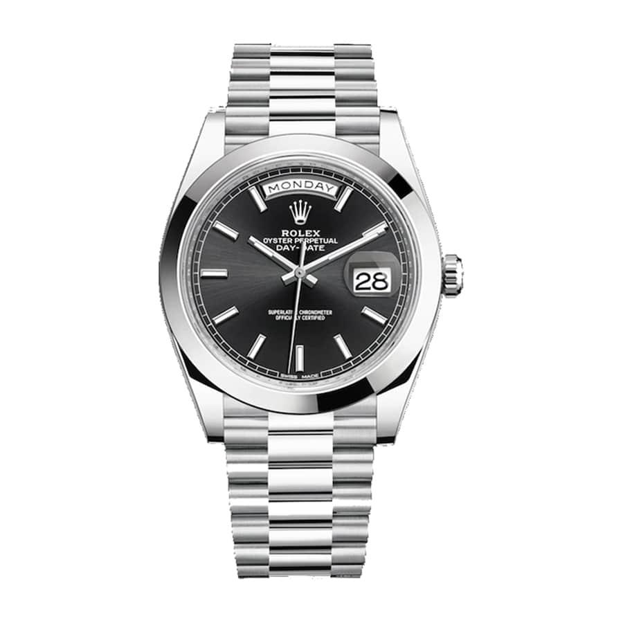 Rolex Day-Date 40MM 228206-0001 Black Diagonal Dial