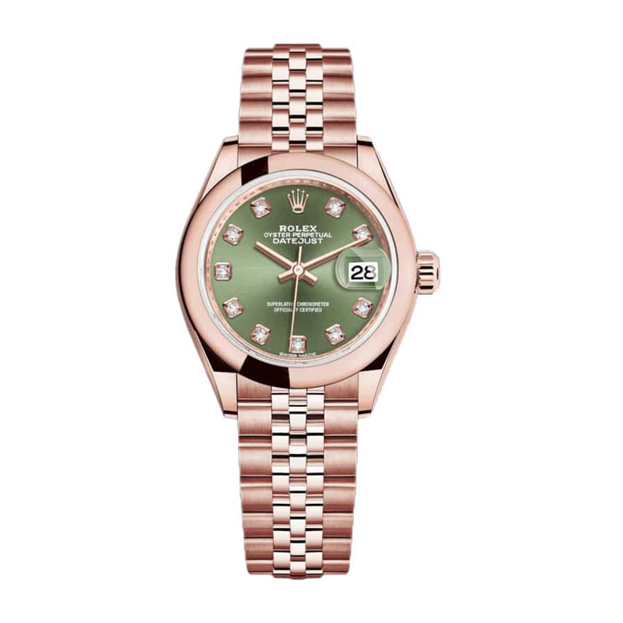 Rolex Lady-Datejust 28MM 279165-0011 Green Diamond Dial