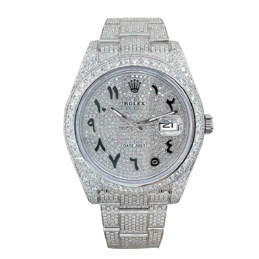 Rolex Datejust 41MM 116300 Iced Out Arabic Dial