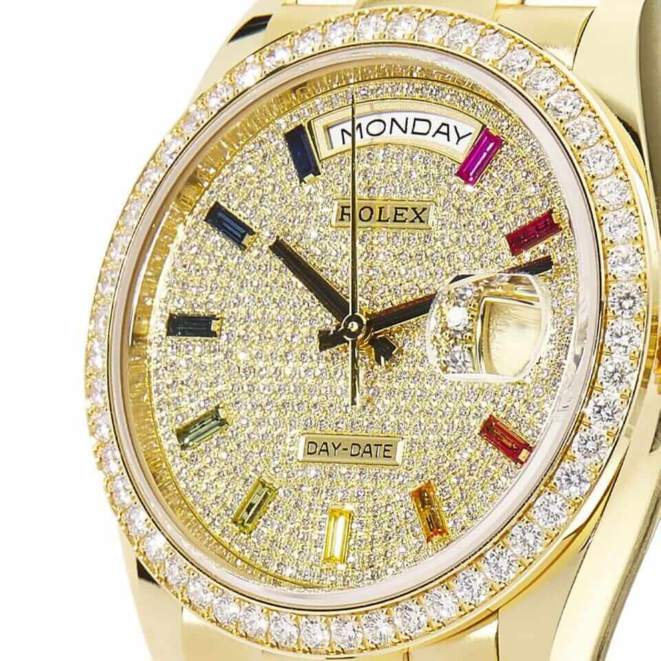 Rolex Day-Date 36MM 128348RBR-0030 Pave Diamond Dial