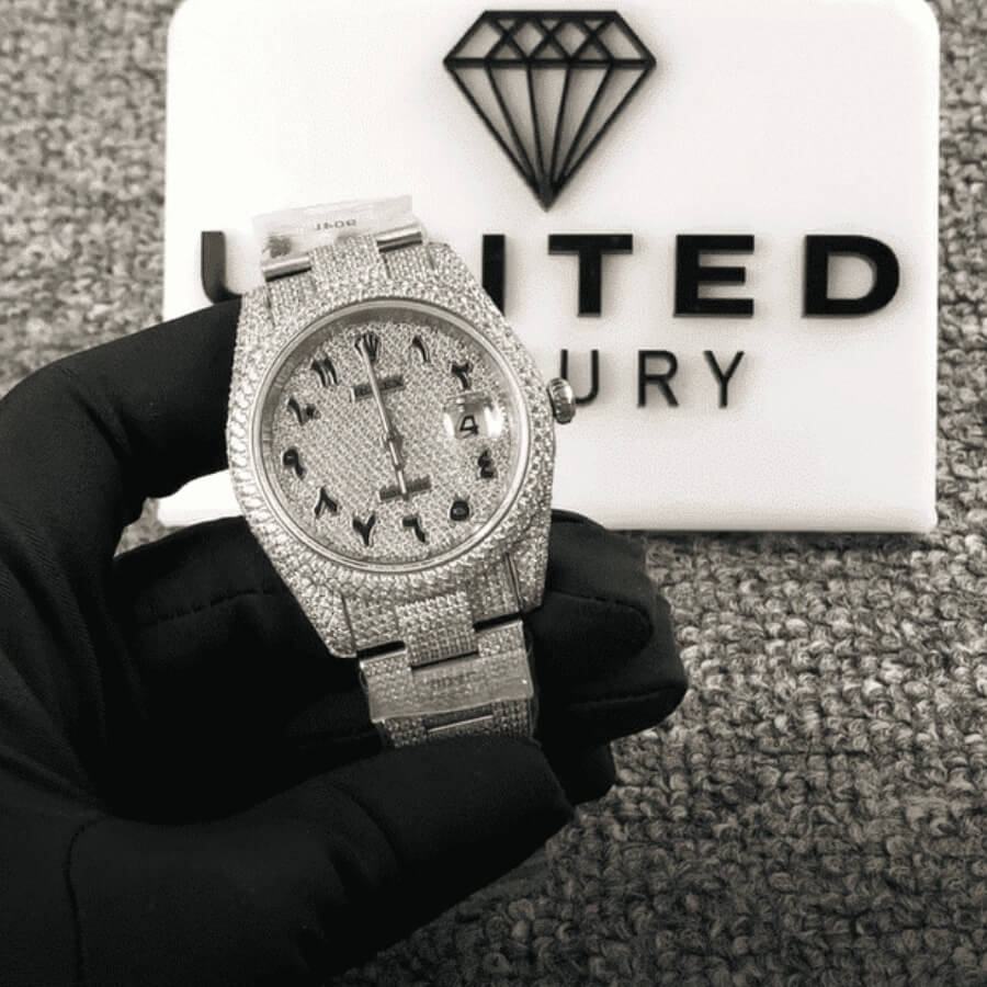 Rolex Datejust 41MM 116300 Iced Out Arabic Dial