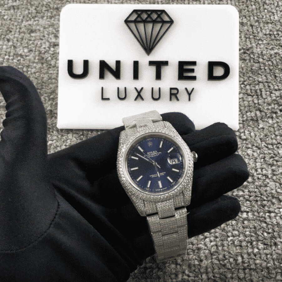 Rolex Datejust 41MM 126300 Iced Out Blue Dial