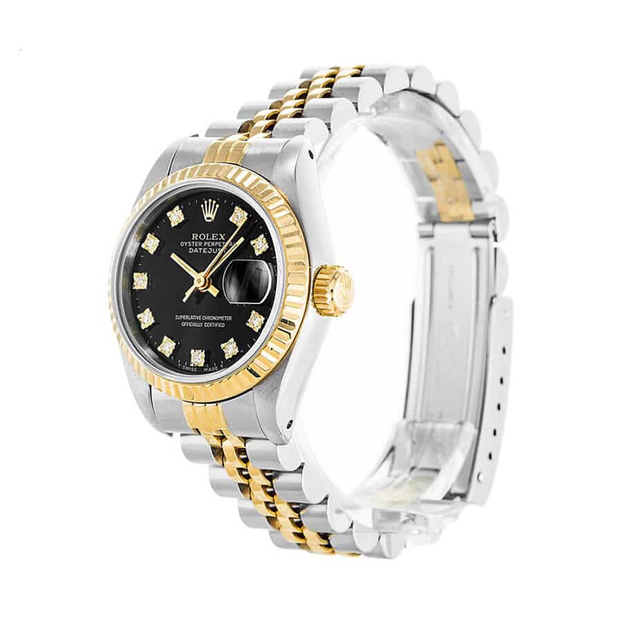 Rolex Datejust Lady 26MM 69173 Diamond Black Dial