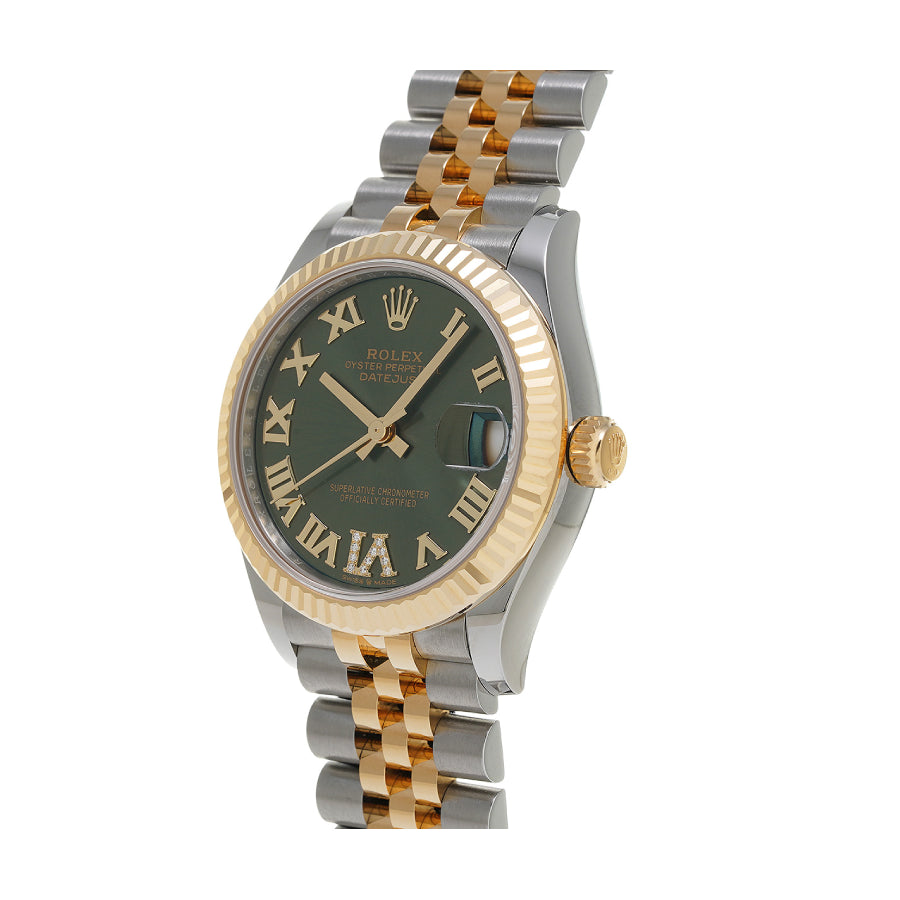 Rolex Datejust 31 31MM 278243-0016 Yellow Gold & Green Dial