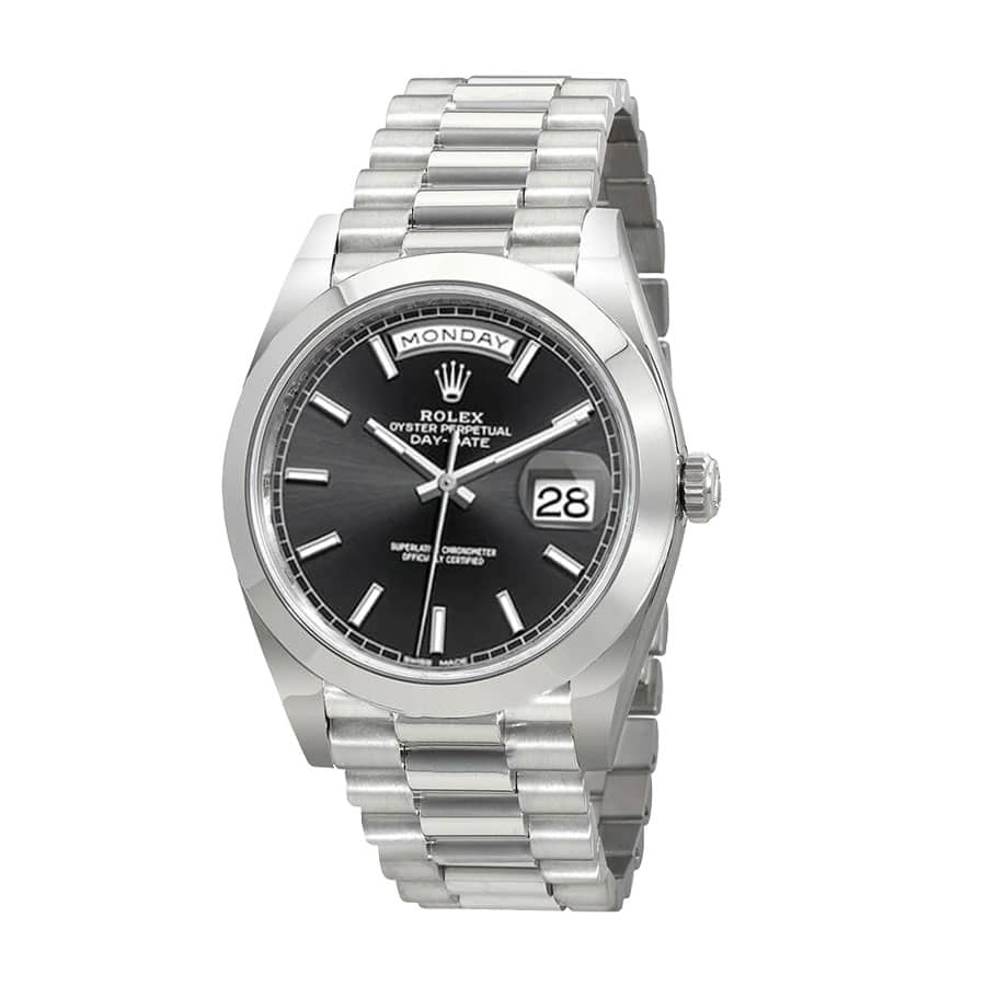 Rolex Day-Date 40MM 228206-0001 Black Diagonal Dial